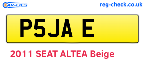 P5JAE are the vehicle registration plates.