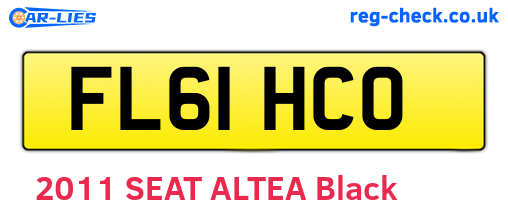 FL61HCO are the vehicle registration plates.