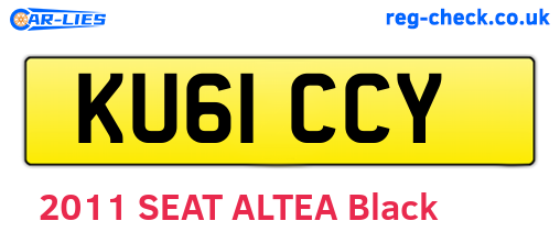 KU61CCY are the vehicle registration plates.
