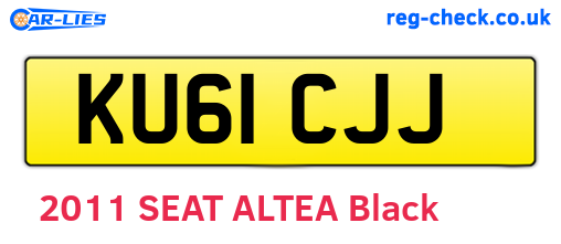 KU61CJJ are the vehicle registration plates.