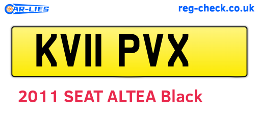 KV11PVX are the vehicle registration plates.