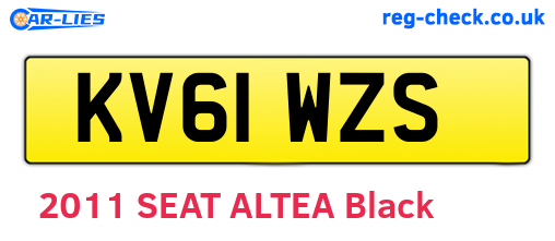 KV61WZS are the vehicle registration plates.