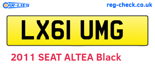 LX61UMG are the vehicle registration plates.