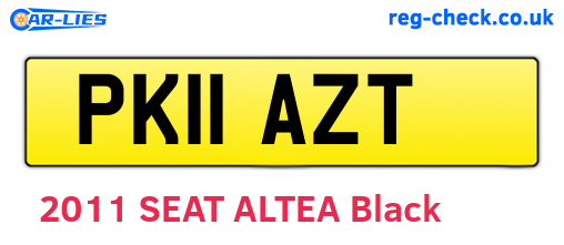 PK11AZT are the vehicle registration plates.