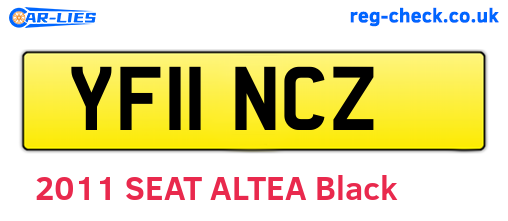 YF11NCZ are the vehicle registration plates.