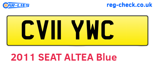 CV11YWC are the vehicle registration plates.