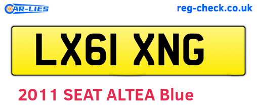 LX61XNG are the vehicle registration plates.