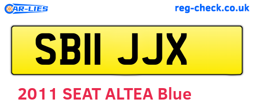 SB11JJX are the vehicle registration plates.
