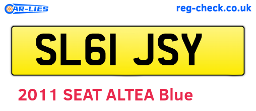 SL61JSY are the vehicle registration plates.