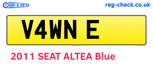 V4WNE are the vehicle registration plates.