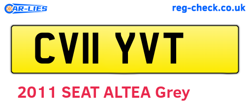 CV11YVT are the vehicle registration plates.