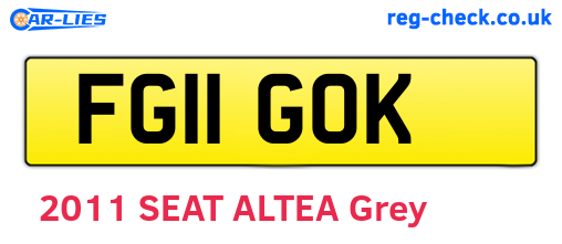 FG11GOK are the vehicle registration plates.