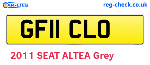 GF11CLO are the vehicle registration plates.