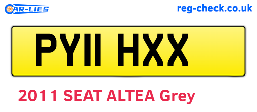 PY11HXX are the vehicle registration plates.