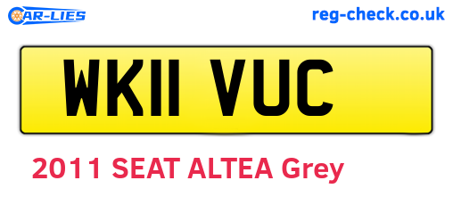 WK11VUC are the vehicle registration plates.