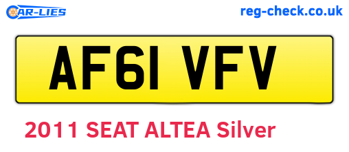 AF61VFV are the vehicle registration plates.