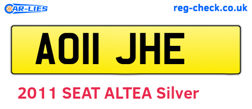 AO11JHE are the vehicle registration plates.
