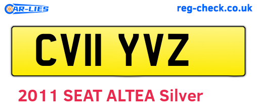 CV11YVZ are the vehicle registration plates.