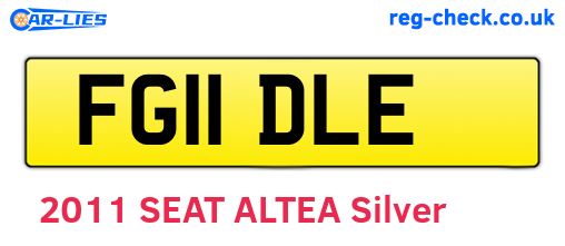 FG11DLE are the vehicle registration plates.