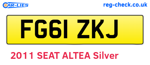 FG61ZKJ are the vehicle registration plates.