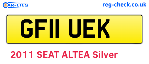 GF11UEK are the vehicle registration plates.