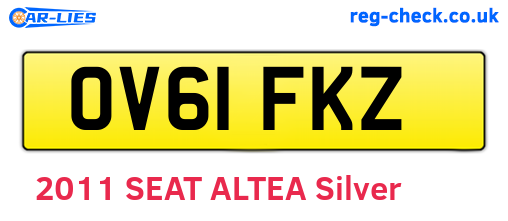OV61FKZ are the vehicle registration plates.