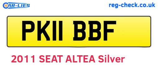 PK11BBF are the vehicle registration plates.