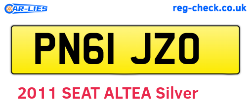 PN61JZO are the vehicle registration plates.