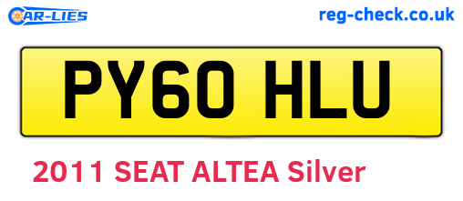 PY60HLU are the vehicle registration plates.
