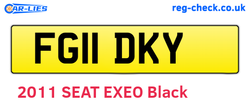 FG11DKY are the vehicle registration plates.