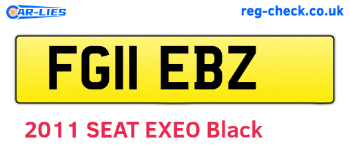 FG11EBZ are the vehicle registration plates.