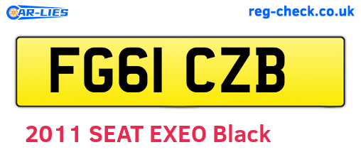FG61CZB are the vehicle registration plates.