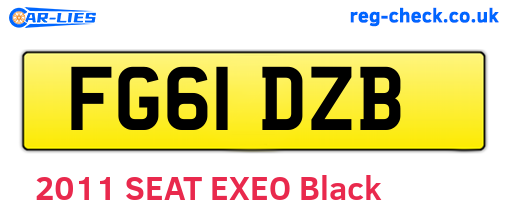 FG61DZB are the vehicle registration plates.