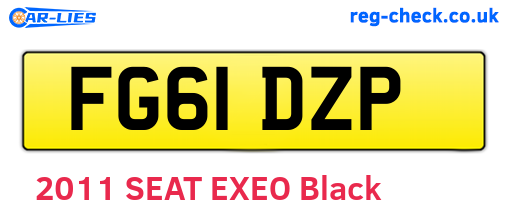 FG61DZP are the vehicle registration plates.