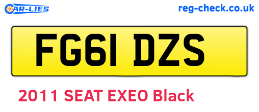 FG61DZS are the vehicle registration plates.