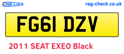 FG61DZV are the vehicle registration plates.
