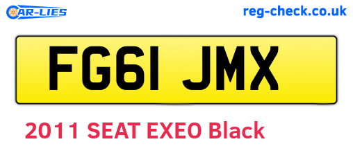 FG61JMX are the vehicle registration plates.