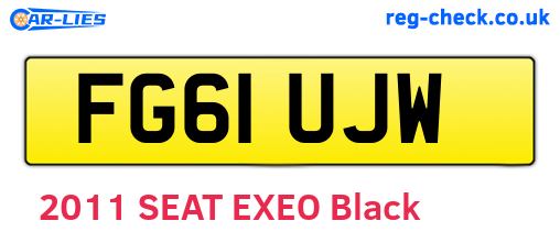 FG61UJW are the vehicle registration plates.