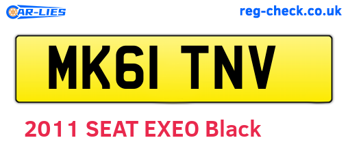 MK61TNV are the vehicle registration plates.