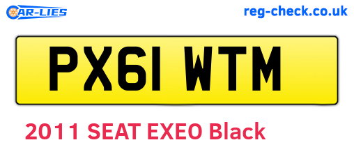 PX61WTM are the vehicle registration plates.