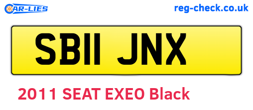 SB11JNX are the vehicle registration plates.