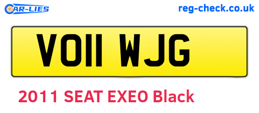 VO11WJG are the vehicle registration plates.