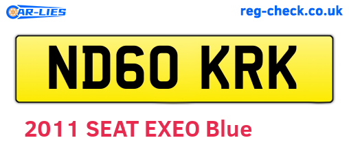 ND60KRK are the vehicle registration plates.