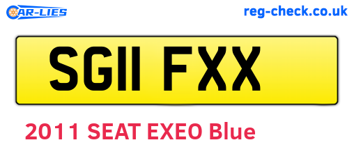 SG11FXX are the vehicle registration plates.