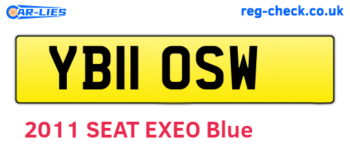 YB11OSW are the vehicle registration plates.