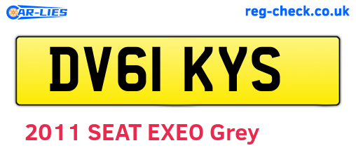DV61KYS are the vehicle registration plates.