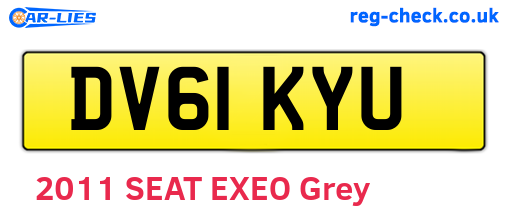 DV61KYU are the vehicle registration plates.