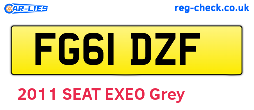 FG61DZF are the vehicle registration plates.