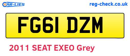 FG61DZM are the vehicle registration plates.
