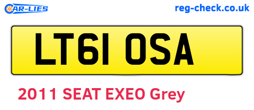 LT61OSA are the vehicle registration plates.
